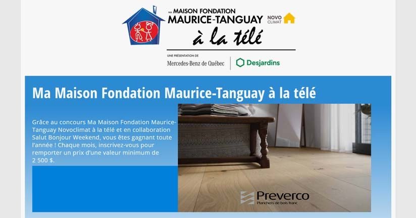 Concours Ma Maison Fondation Maurice-Tanguay Novoclimat à la télé
