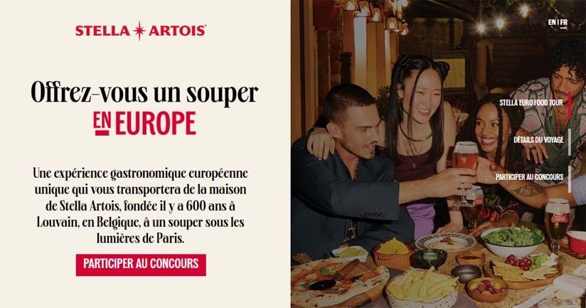 Concours Voyage gastronomique en Europe de Stella Artois